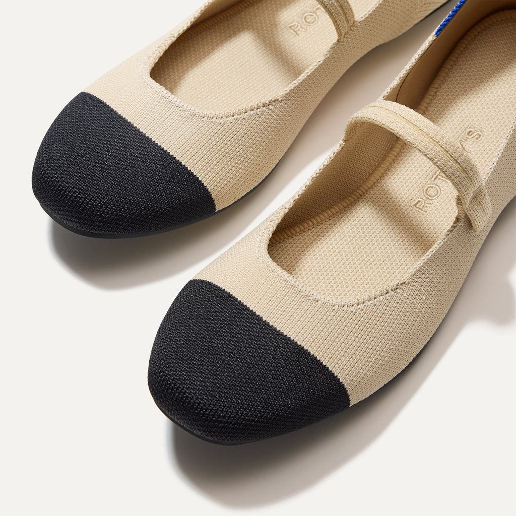 The Square Mary Jane - Cream Captoe