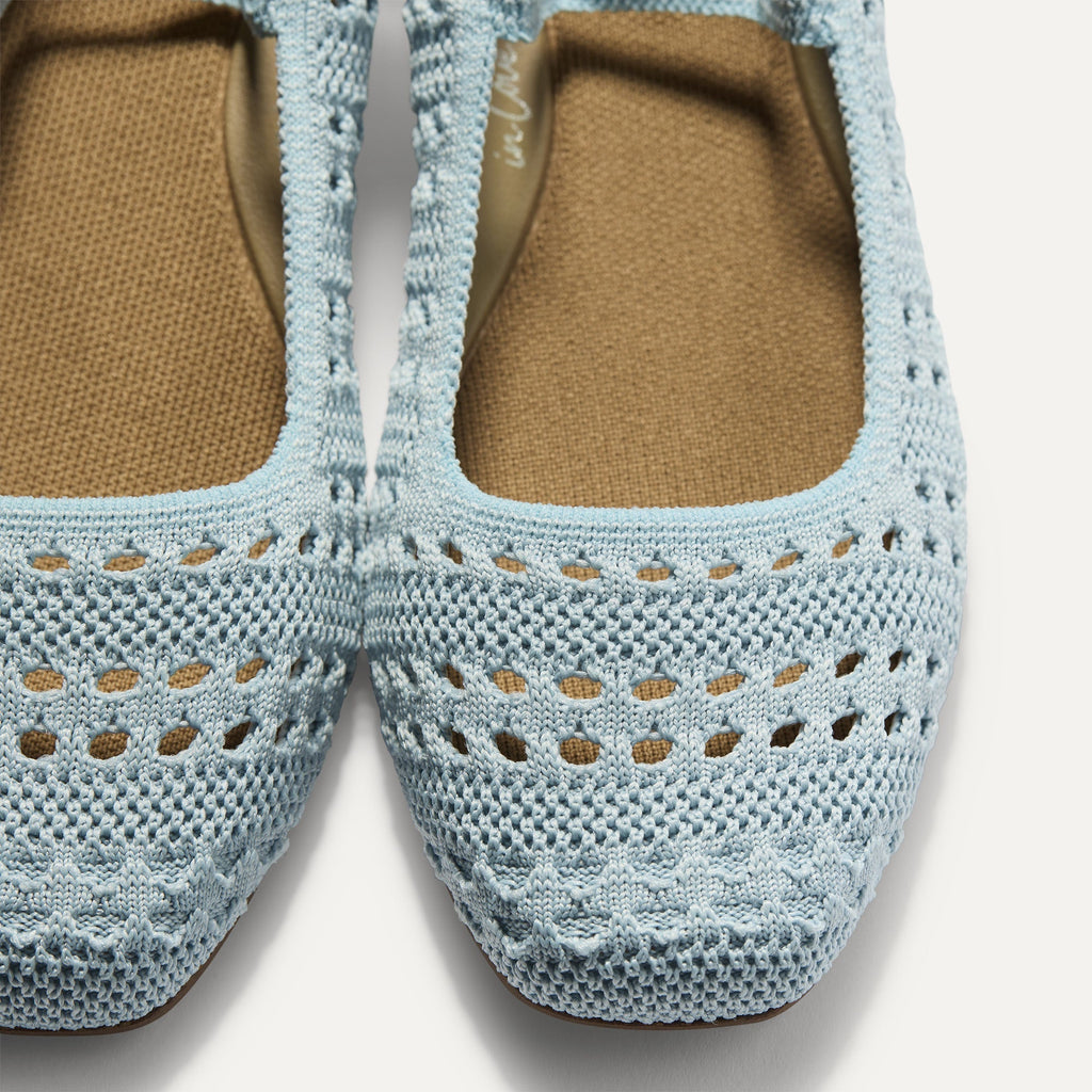 The Max Square Mary Jane - Powder Blue Crochet
