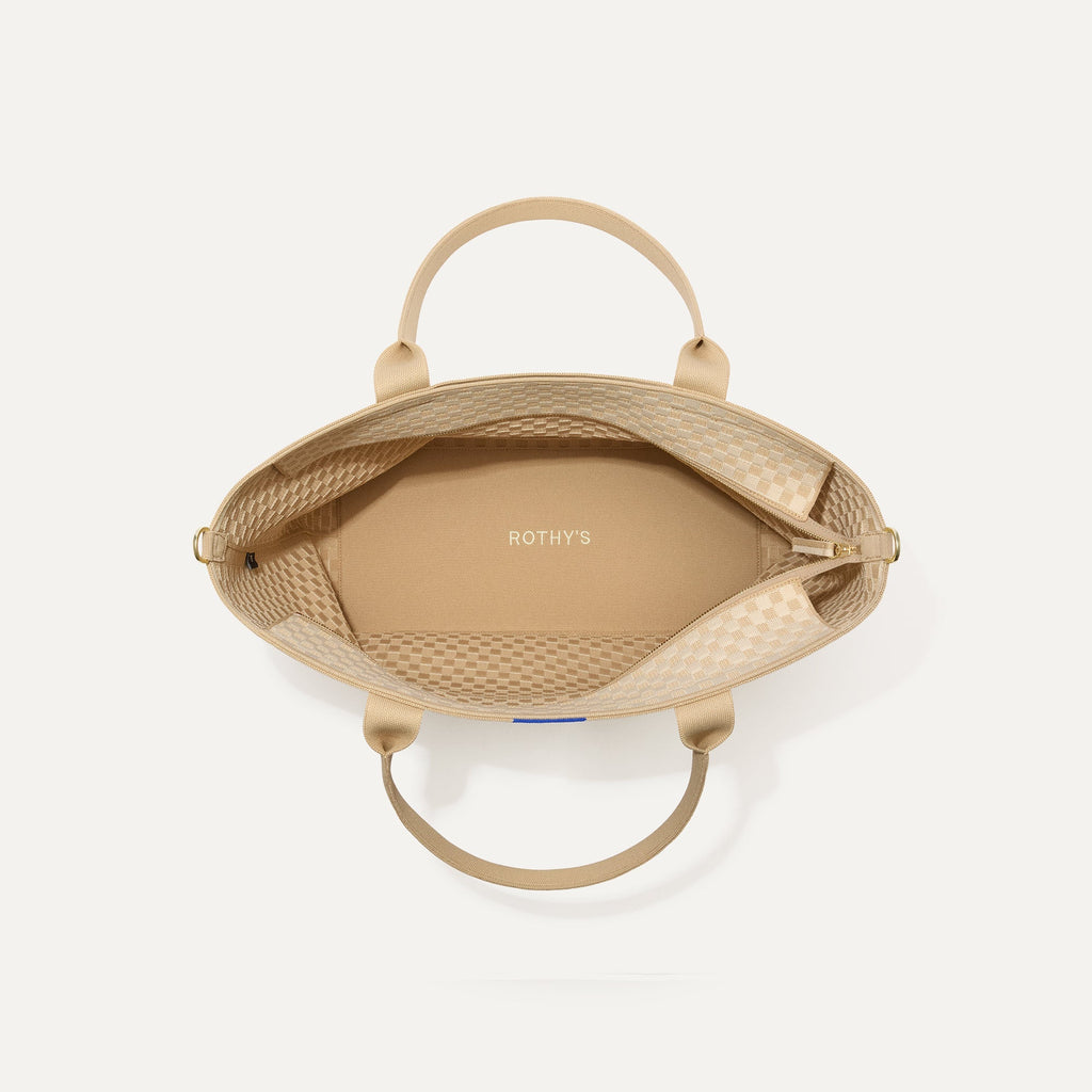 The Zip Travel Tote - Parchment Basketweave