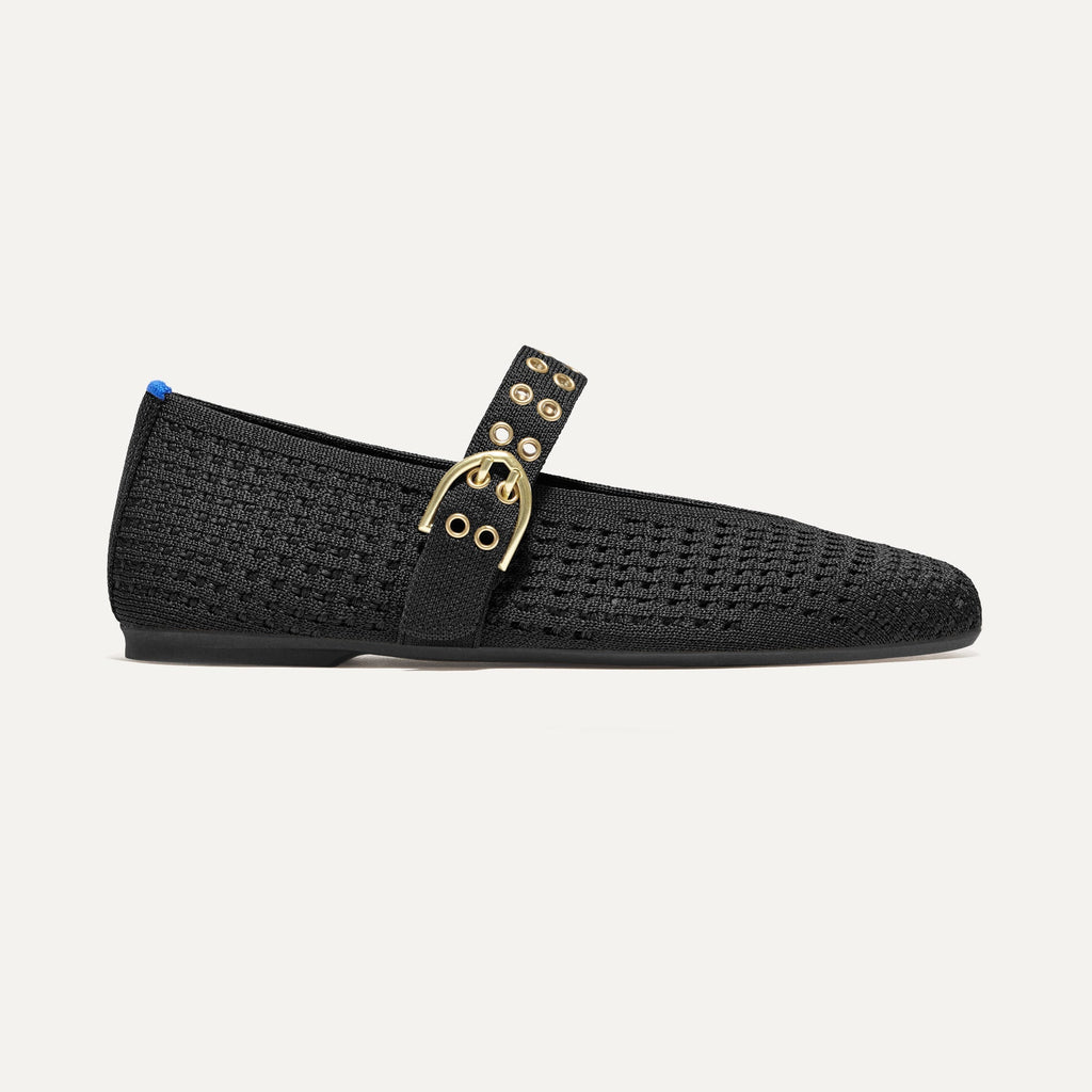 The Max Buckle Mary Jane - Black Mesh