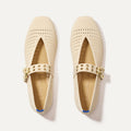 The Max Buckle Mary Jane - Off White Mesh