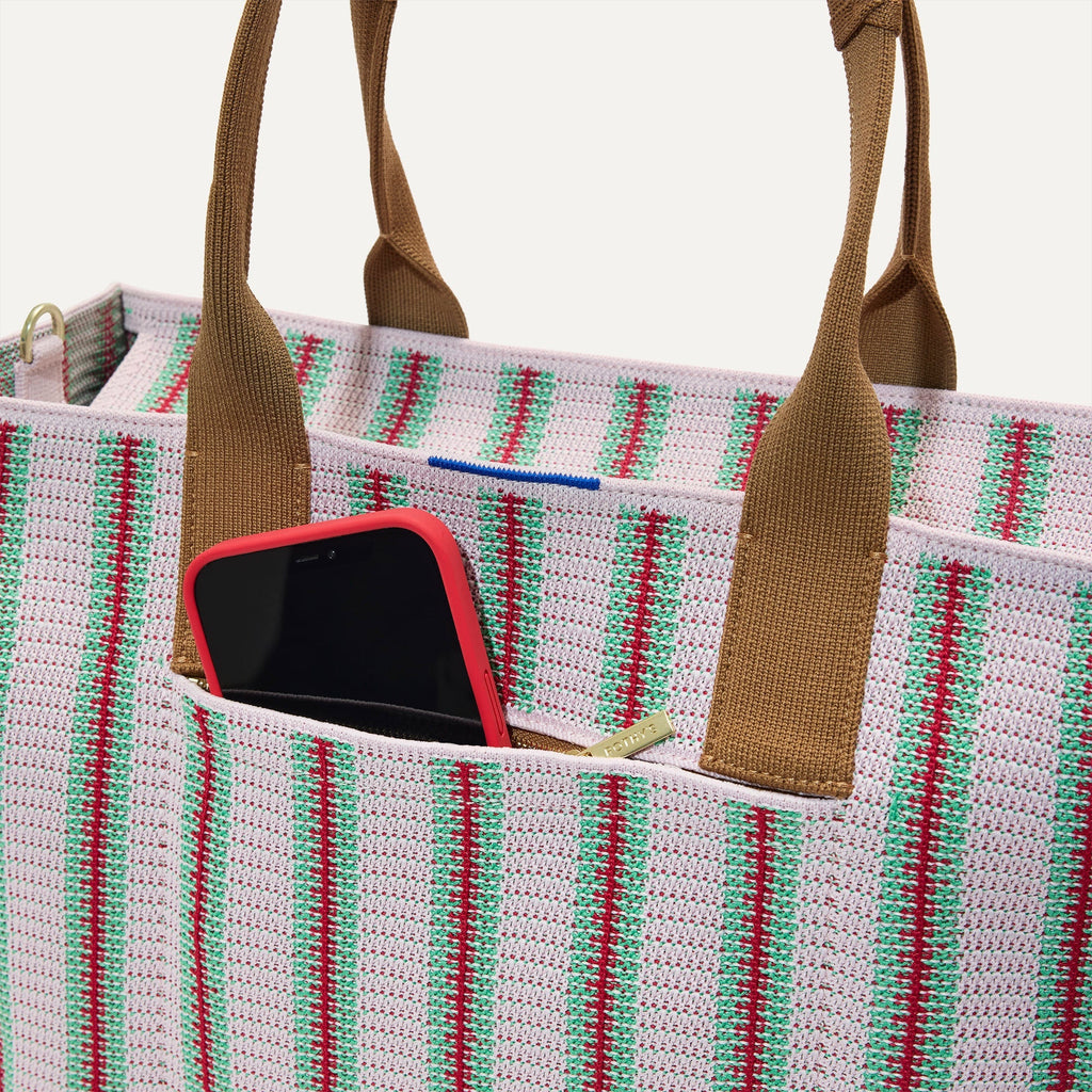 The Classic Tote - Watermelon Market Stripe