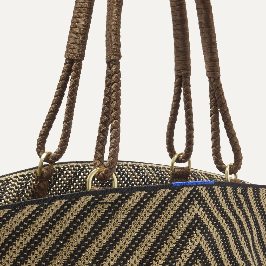 The Summer Tote - Toffee Chevron
